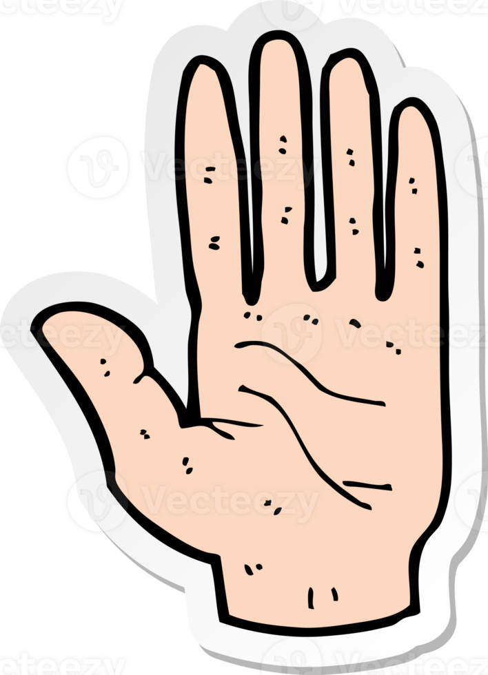 sticker of a cartoon hand png