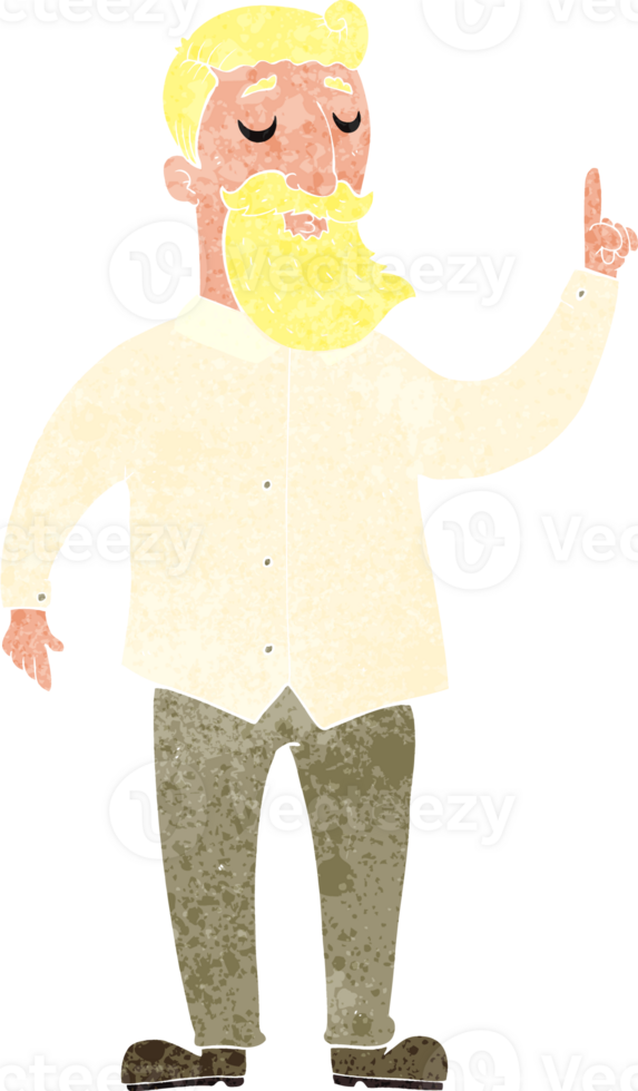 cartoon bearded man with idea png