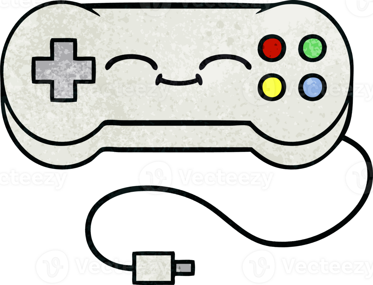 retro grunge texture cartoon of a game controller png
