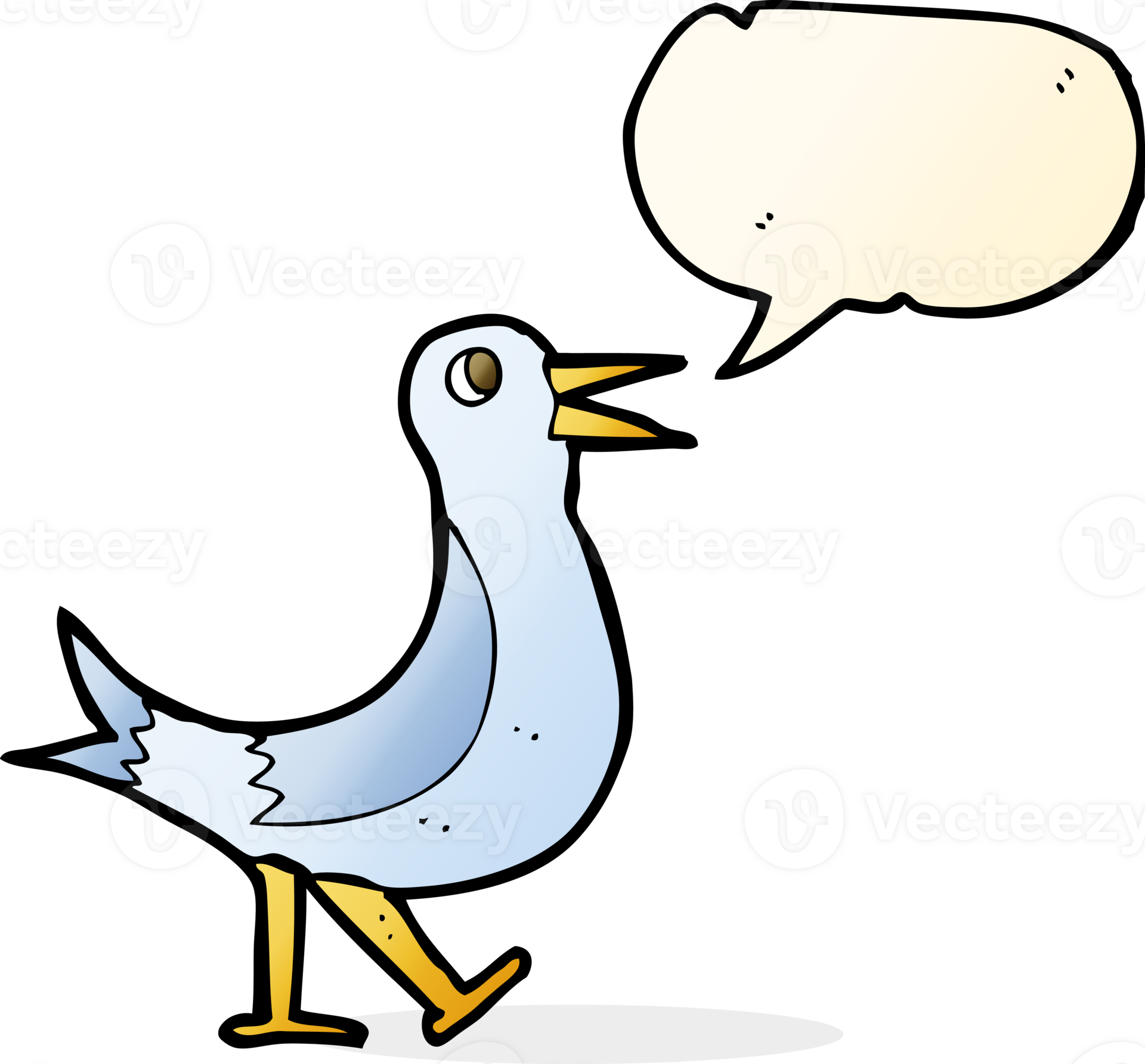 cartoon walking bird with speech bubble 45221830 PNG