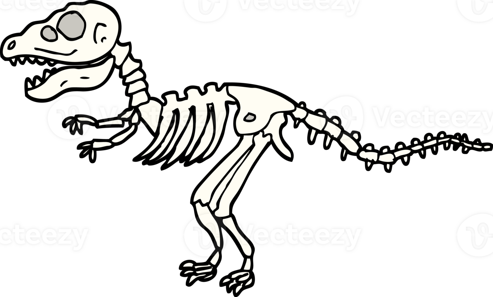 hand drawn doodle style cartoon dinosaur bones png