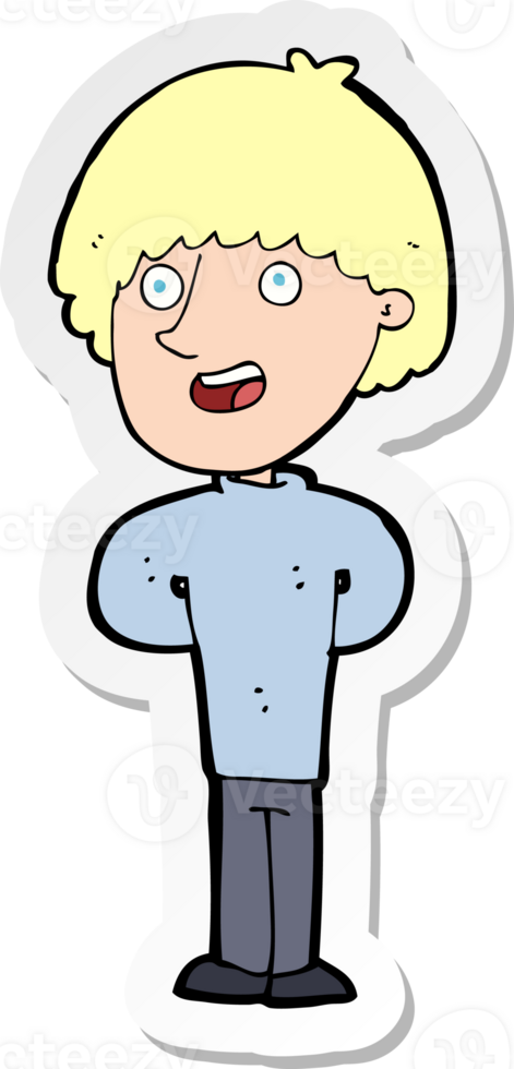 sticker of a cartoon happy man png