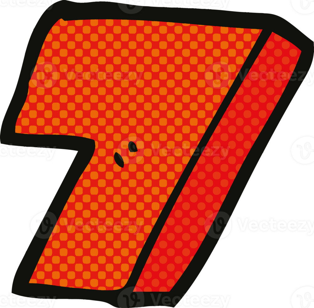 comic book style cartoon number seven png