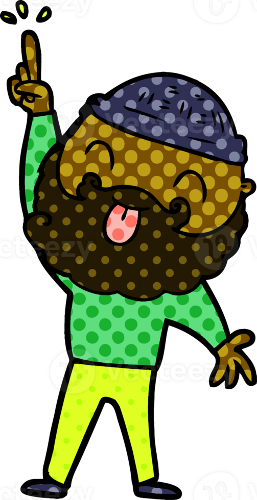 man with beard sticking out tongue png