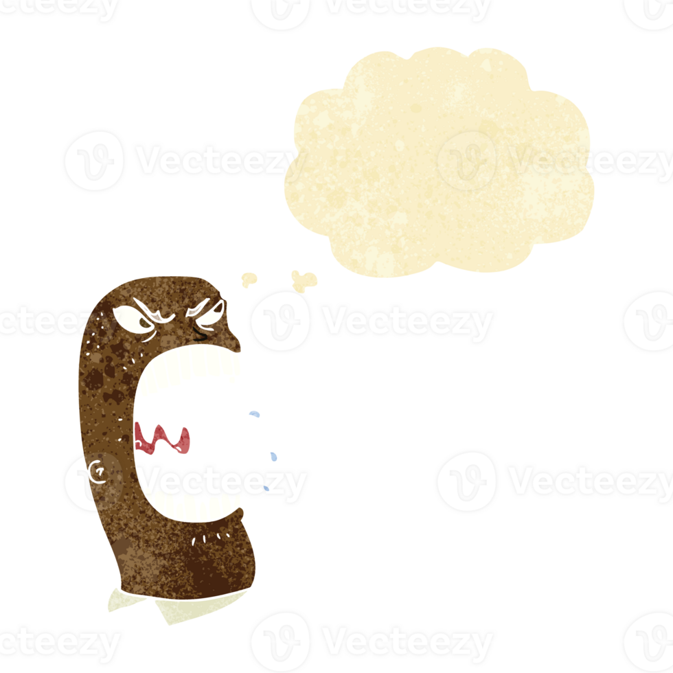 cartoon furious man shouting with thought bubble png