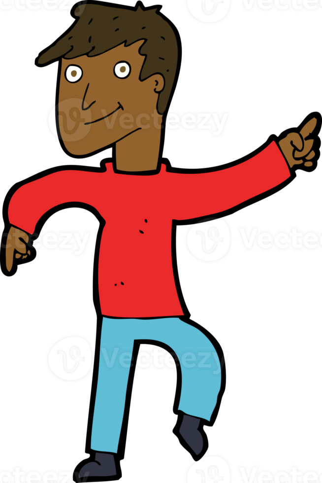 cartoon happy man pointing png