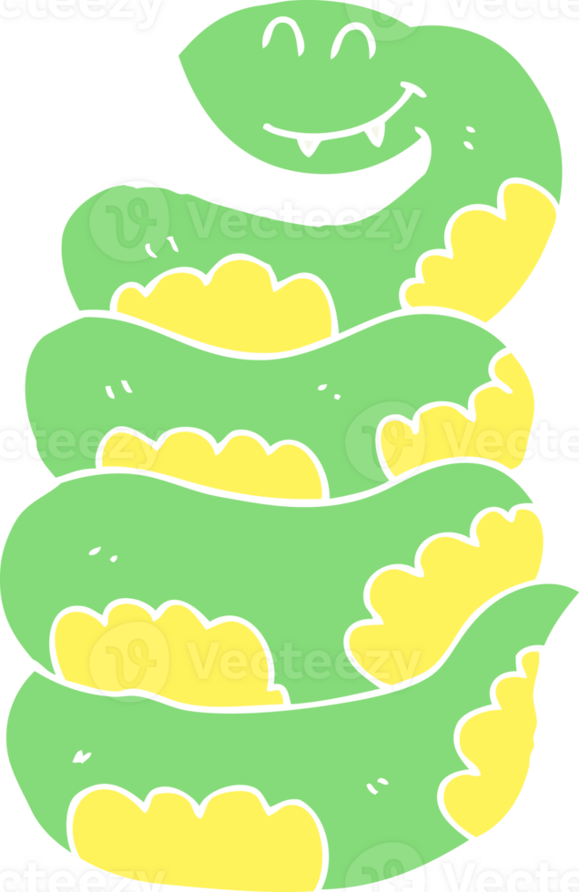 flat color style cartoon snake png