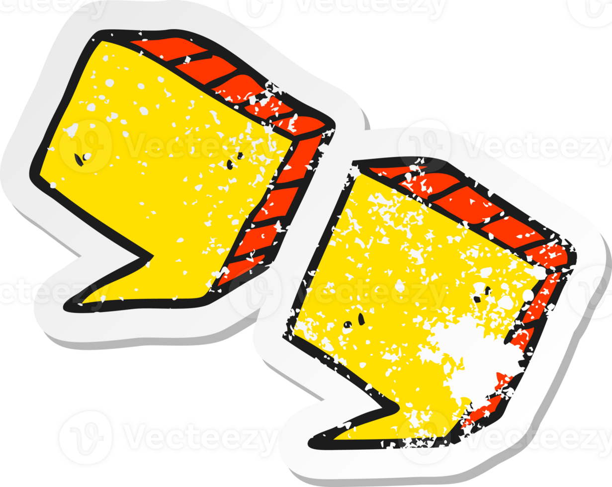 retro distressed sticker of a cartoon quotation marks png