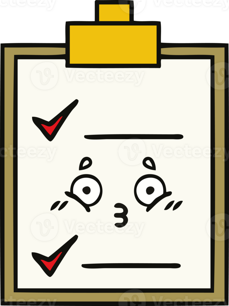 cute cartoon of a check list png
