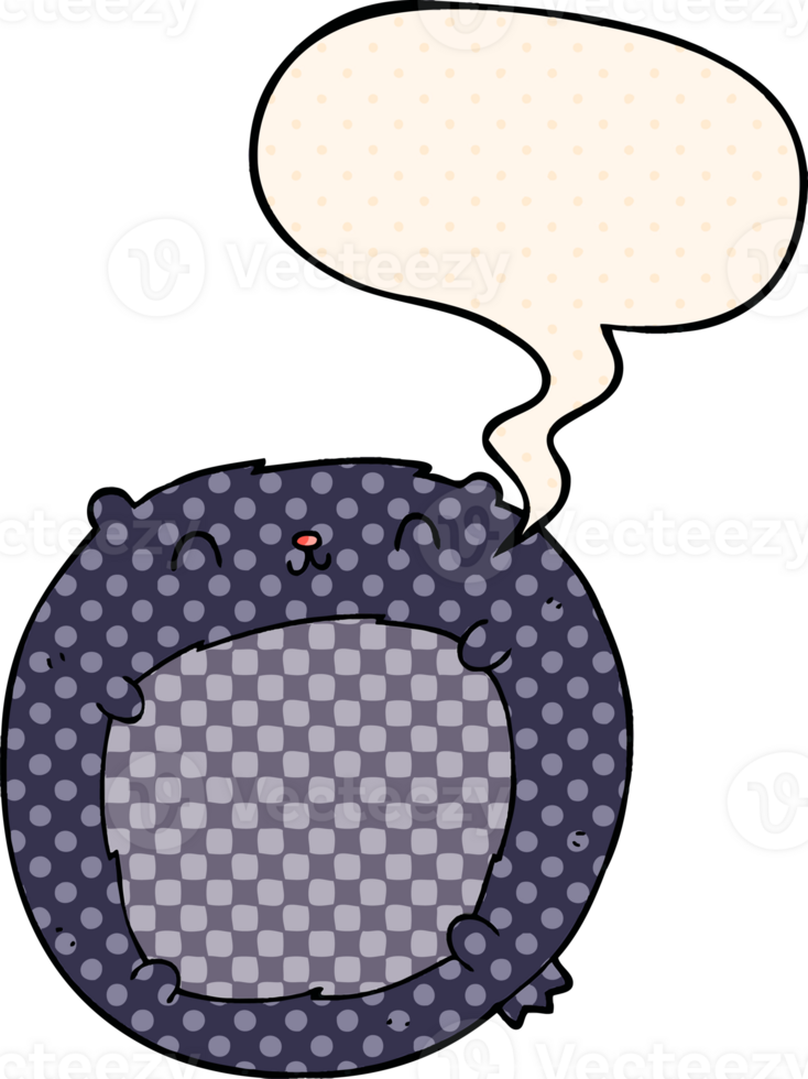 cartoon bear with speech bubble in comic book style png