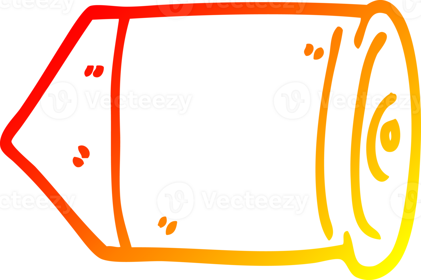 warm gradient line drawing of a cartoon bullet png