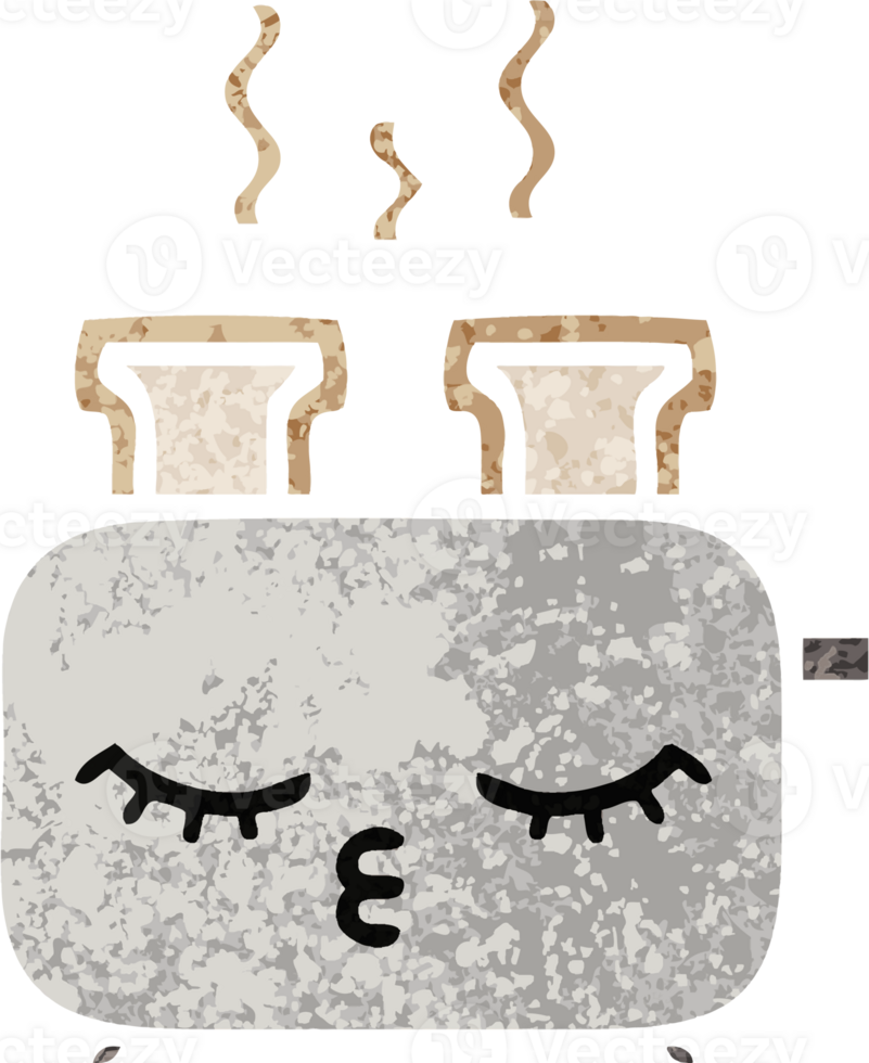 retro illustration style cartoon of a of a toaster png