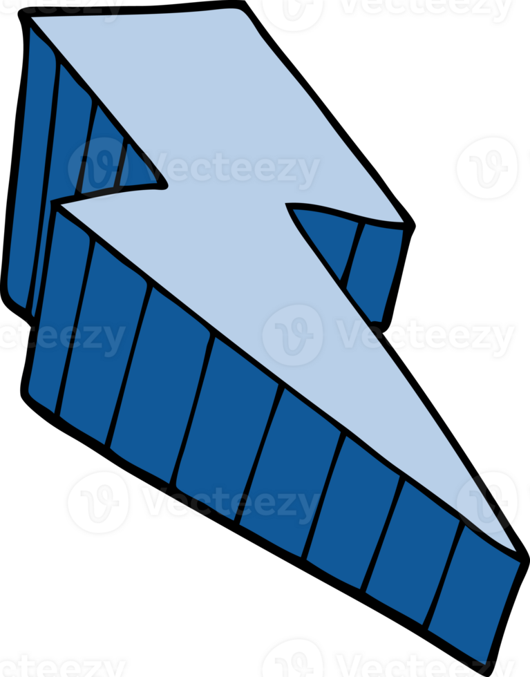 cartoon doodle decorative lightning bolt png