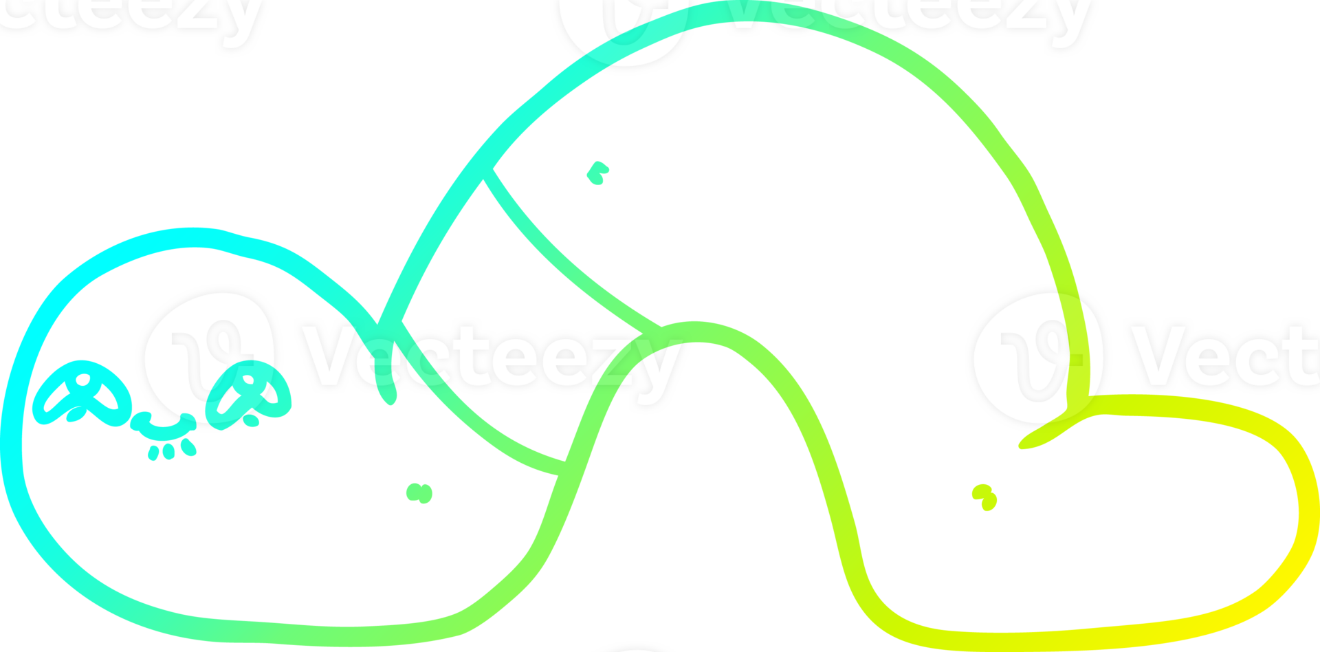cold gradient line drawing of a cartoon worm png