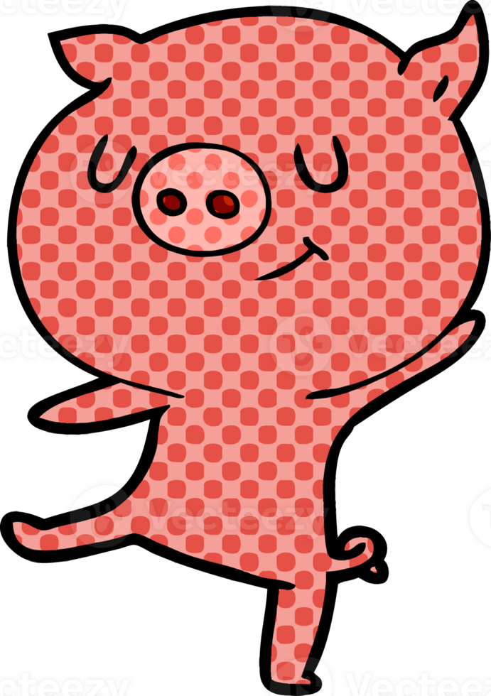 happy cartoon pig png