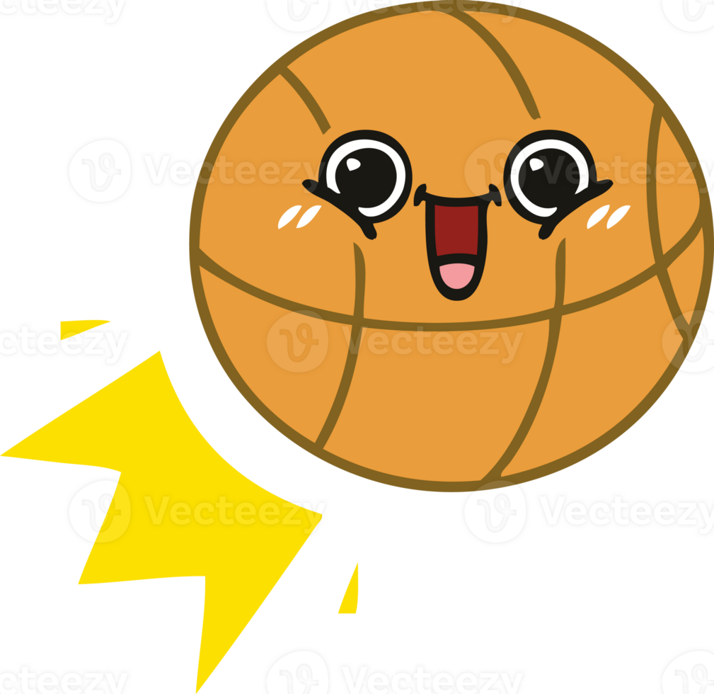 flat color retro cartoon of a basketball png