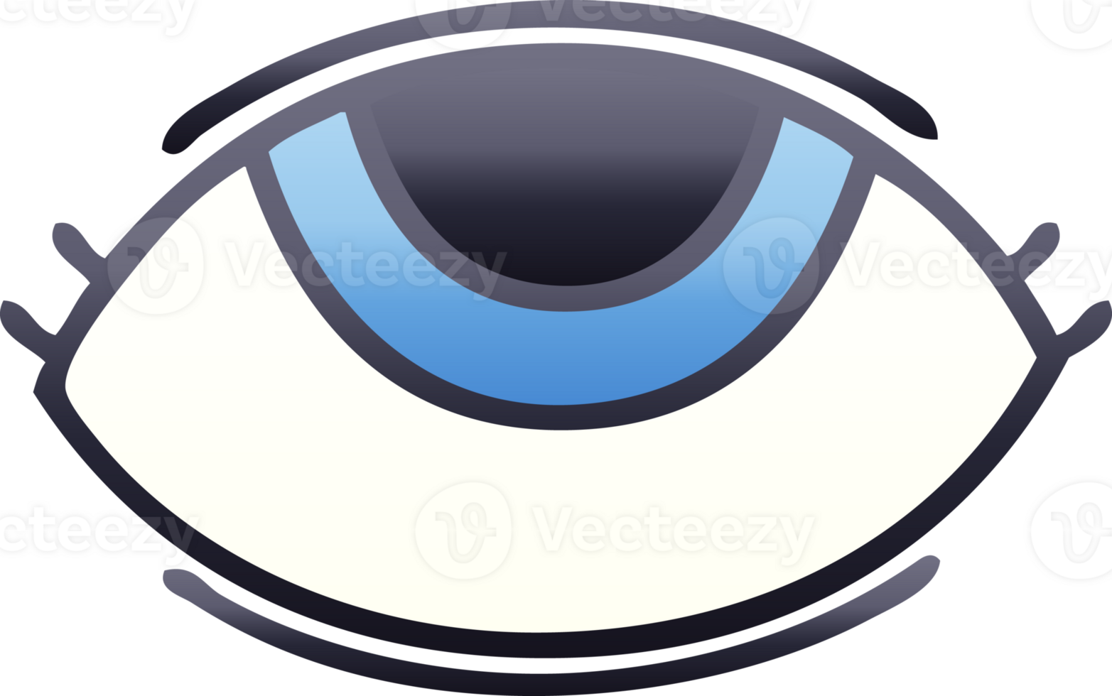 gradient shaded cartoon of a eye looking up png