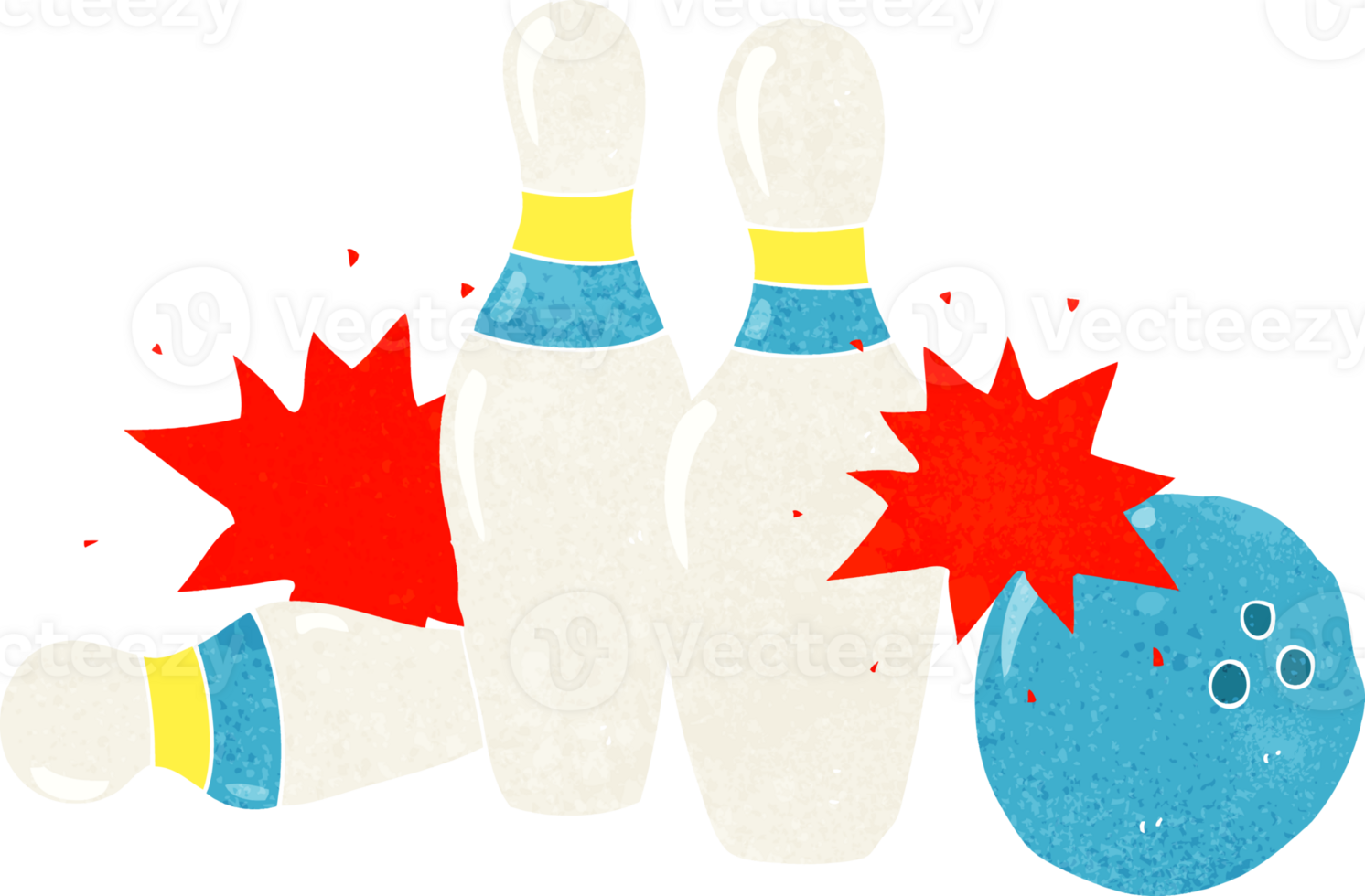 cartoon bowling ball and skittles png