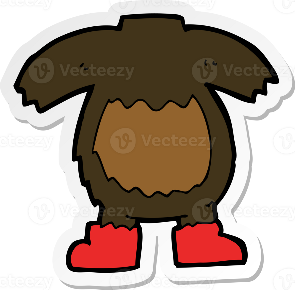 sticker of a cartoon black bear body png