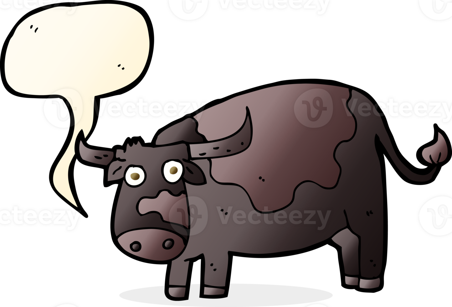 cartoon cow with speech bubble png
