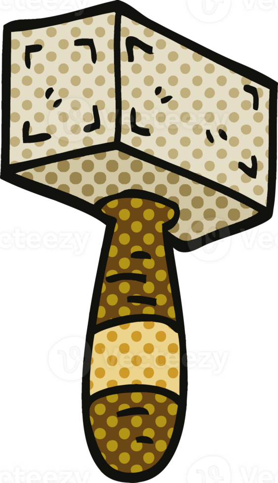 comic book style cartoon hammer png
