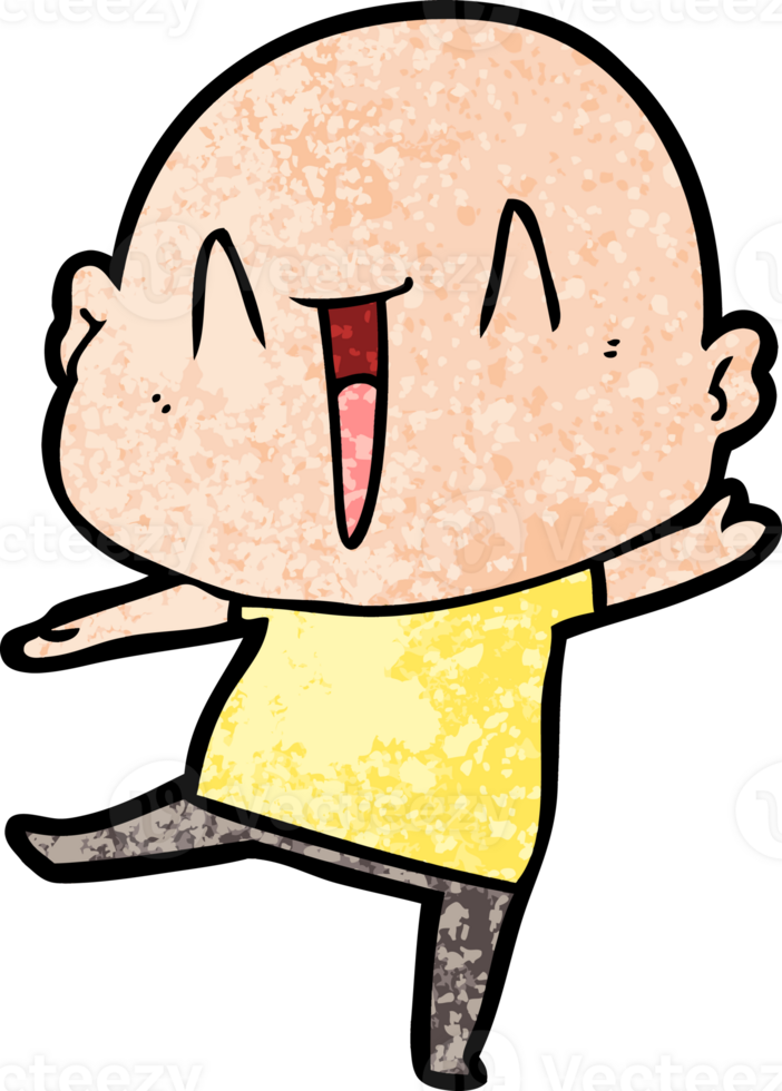 happy cartoon bald man png