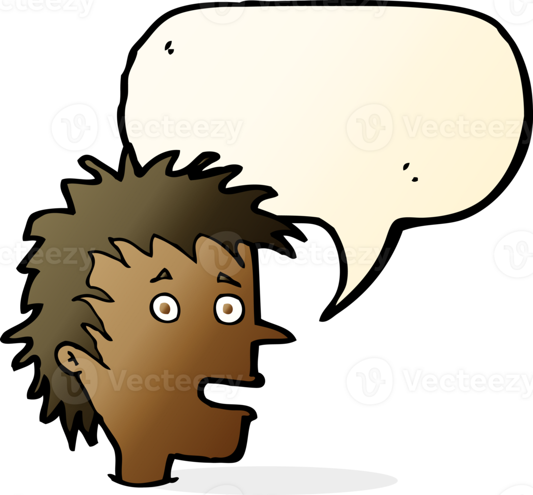cartoon excited boy with speech bubble png