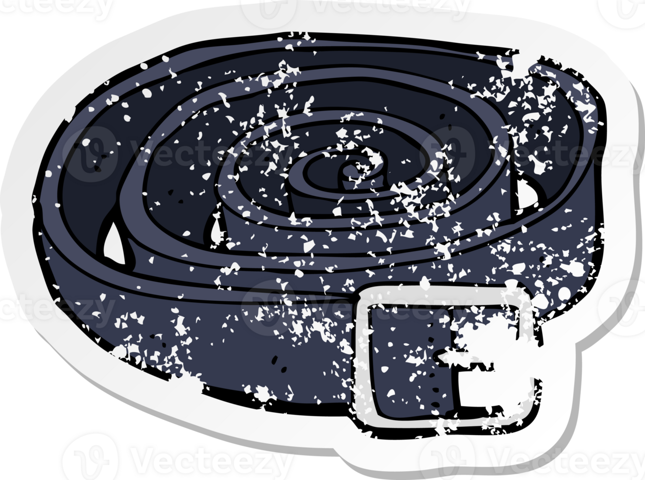 retro distressed sticker of a cartoon leather belt png
