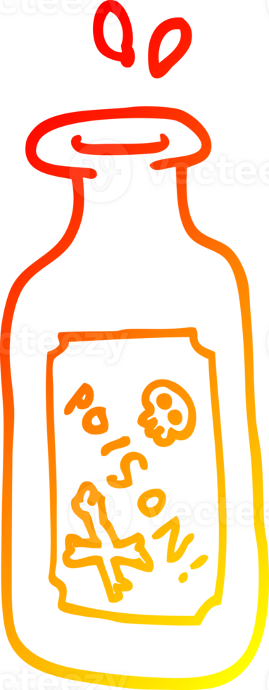 warm gradient line drawing of a cartoon poison png
