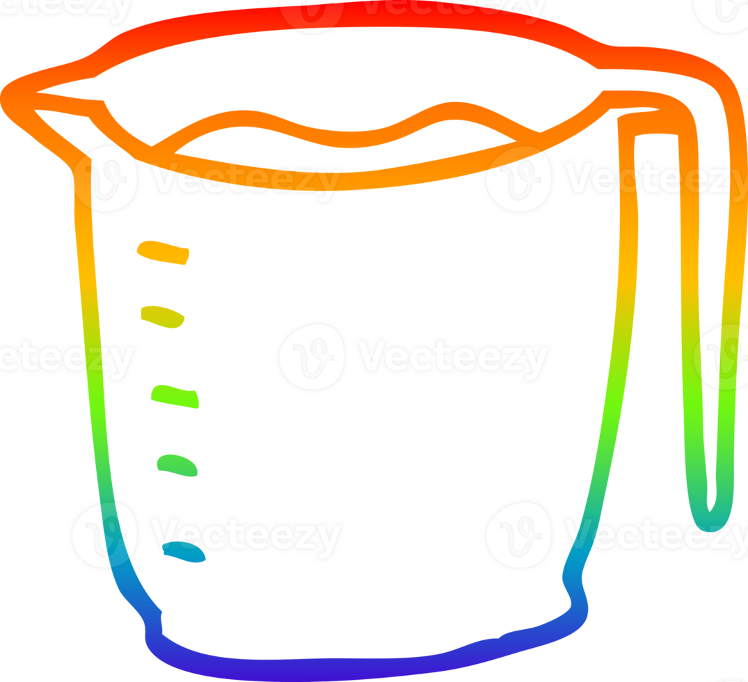 rainbow gradient line drawing of a cartoon jug png
