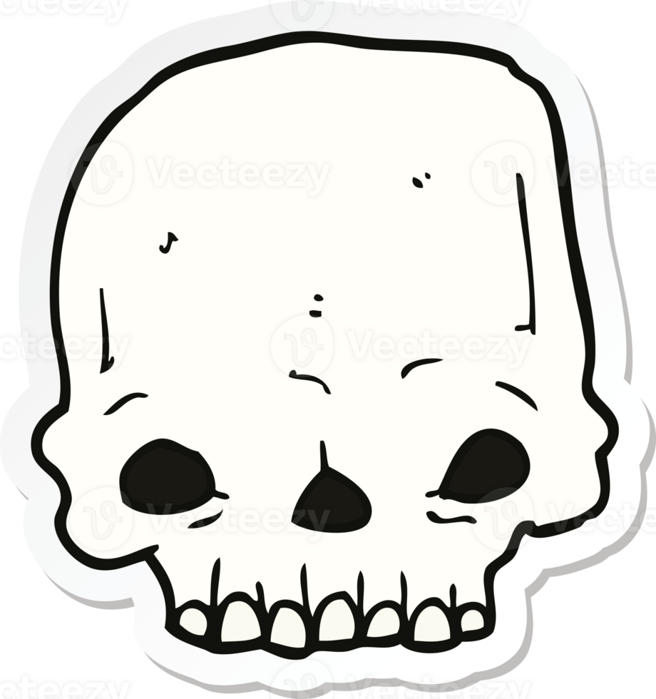 sticker of a cartoon spooky skull png