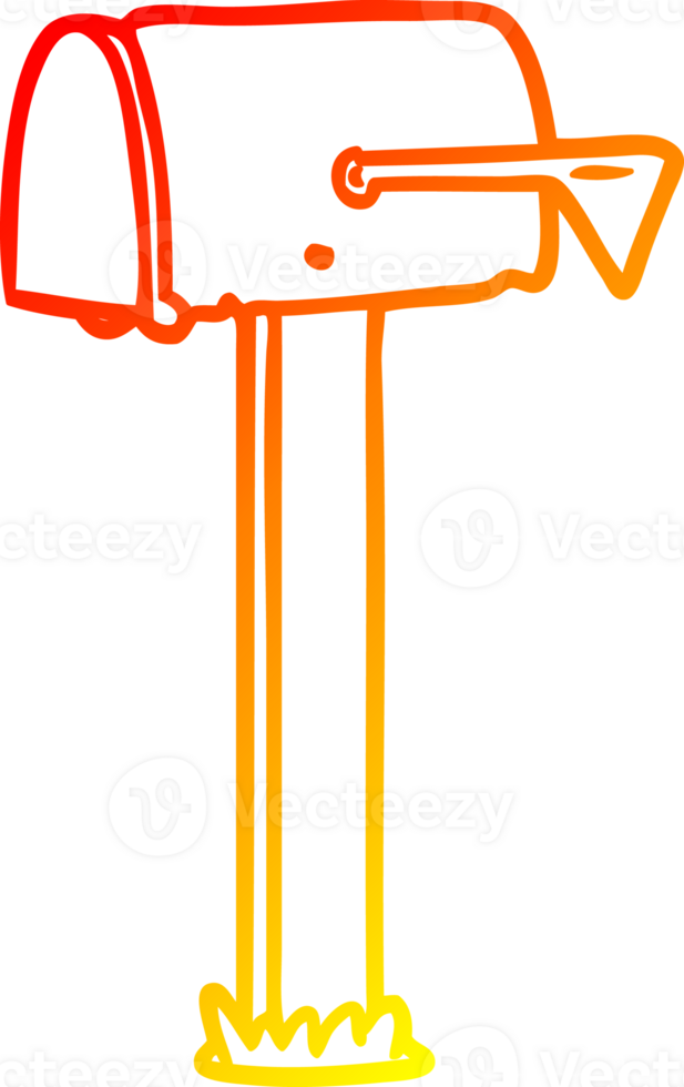 warm gradient line drawing of a mailbox png