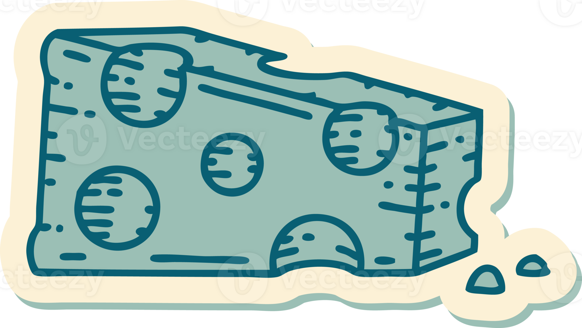 sticker of tattoo in traditional style of a slice of cheese 45224333 PNG