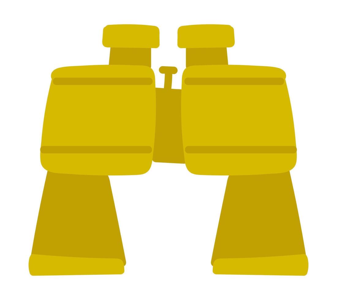 Camping binoculars in flat design. Optic hiking tool for travel navigation. illustration isolated. vector