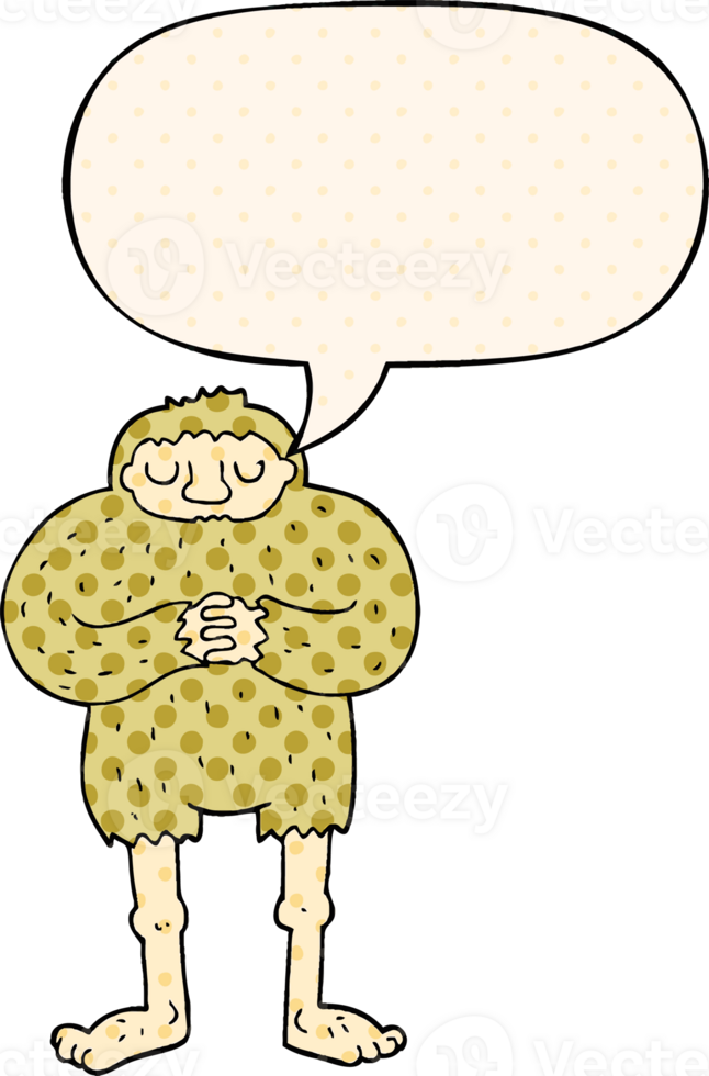 cartoon bigfoot with speech bubble in comic book style png