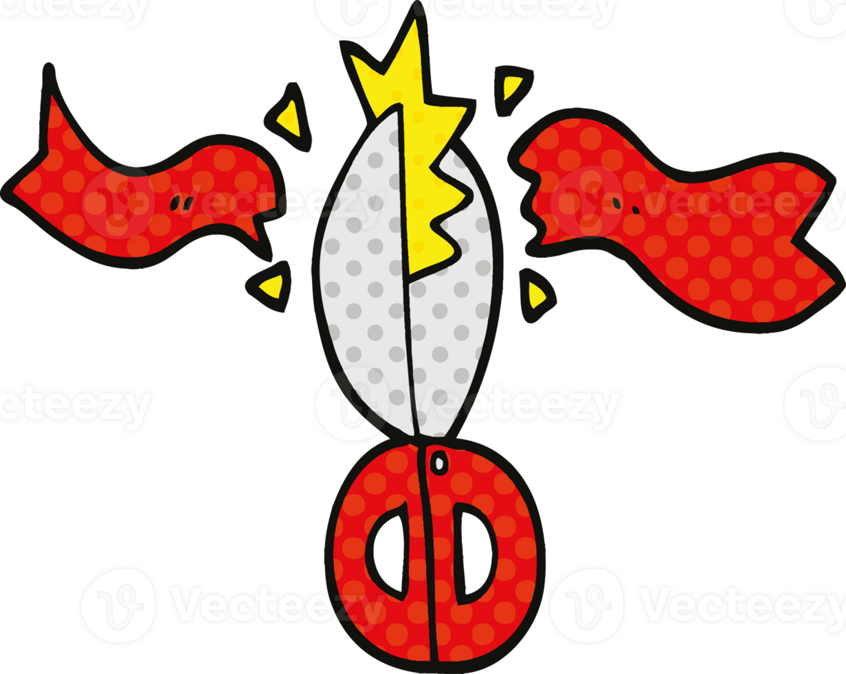 comic book style cartoon ceremony scissors png