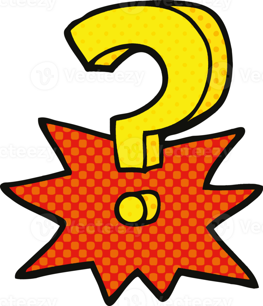comic book style cartoon question mark png