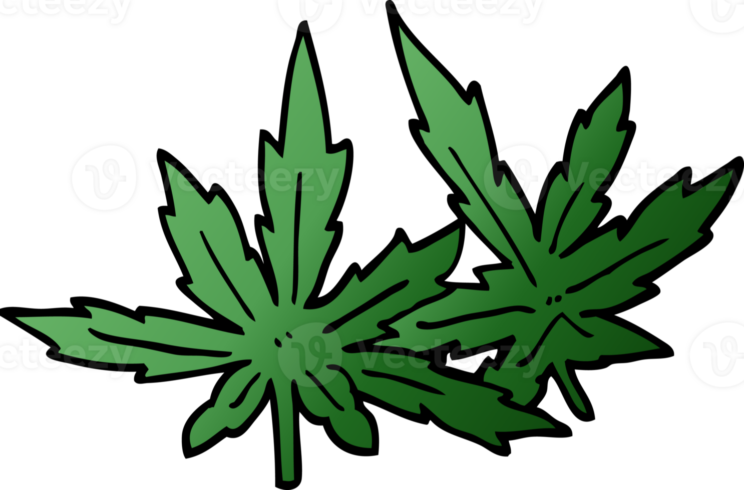 Cartoon-Doodle-Marihuana-Blätter png