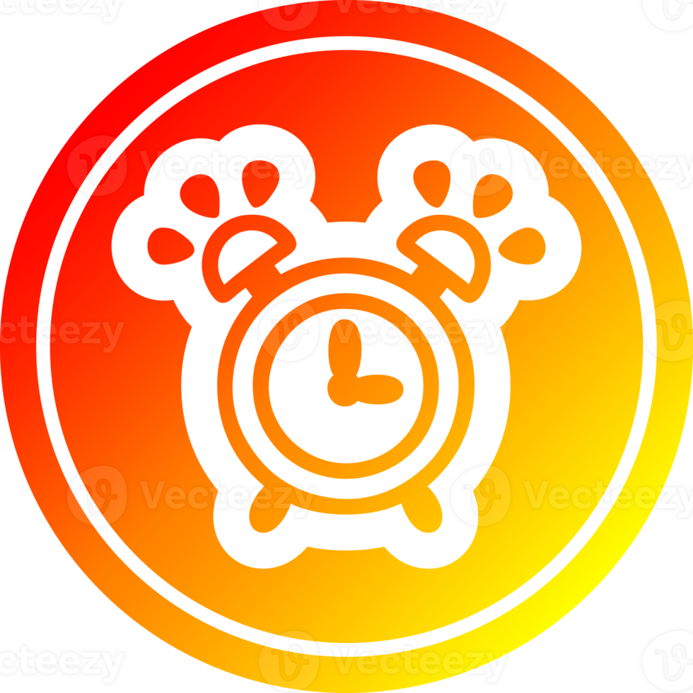 ringing alarm clock circular icon with warm gradient finish png