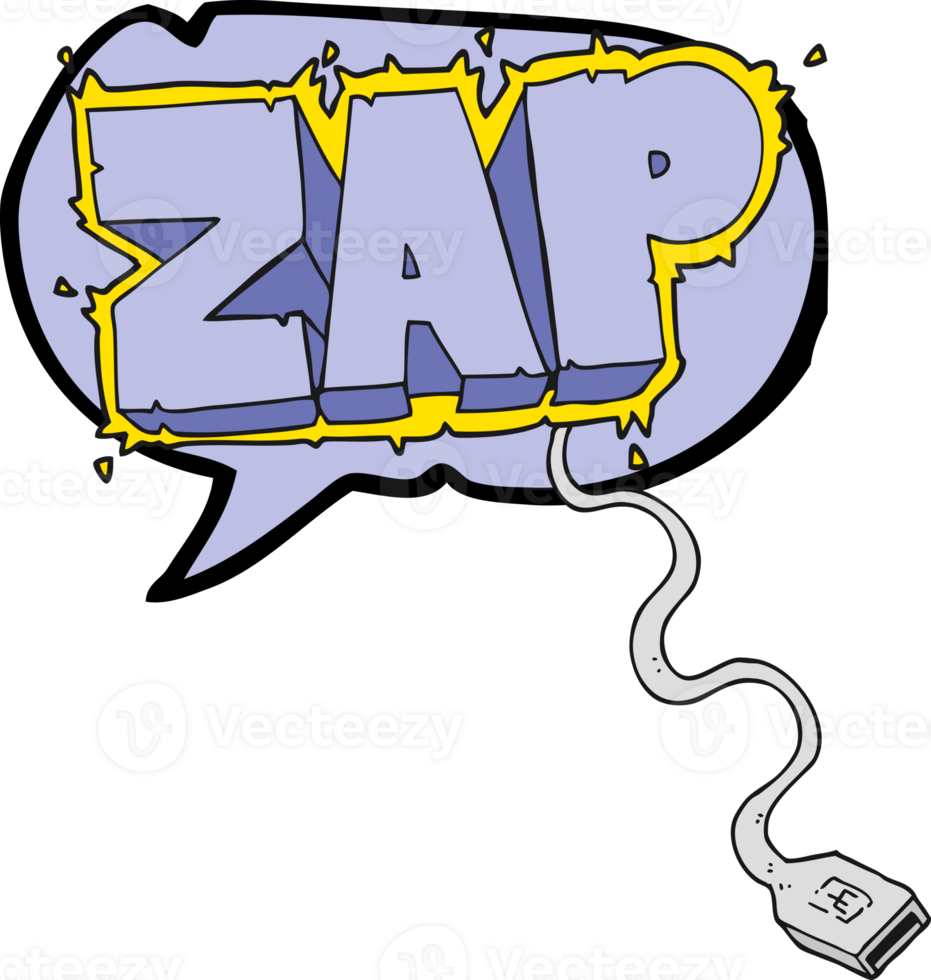 hand drawn speech bubble cartoon usb cable png