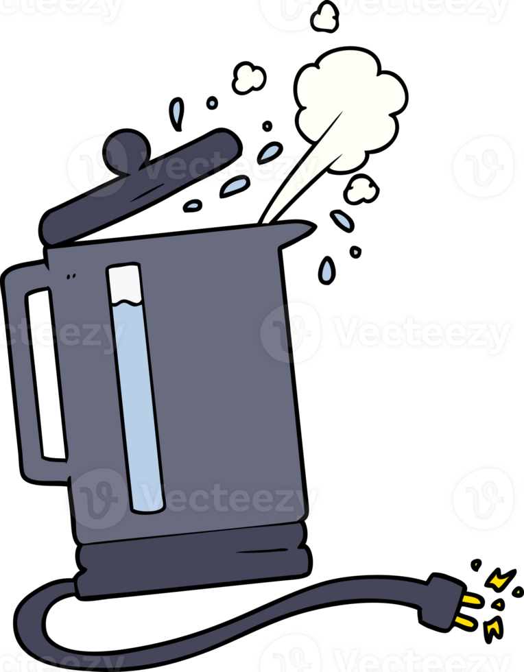cartoon electric kettle boiling png