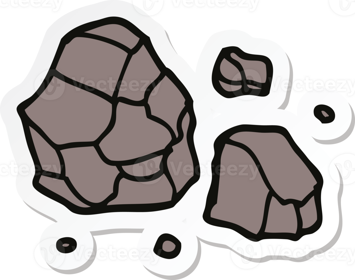sticker of a cartoon rocks png