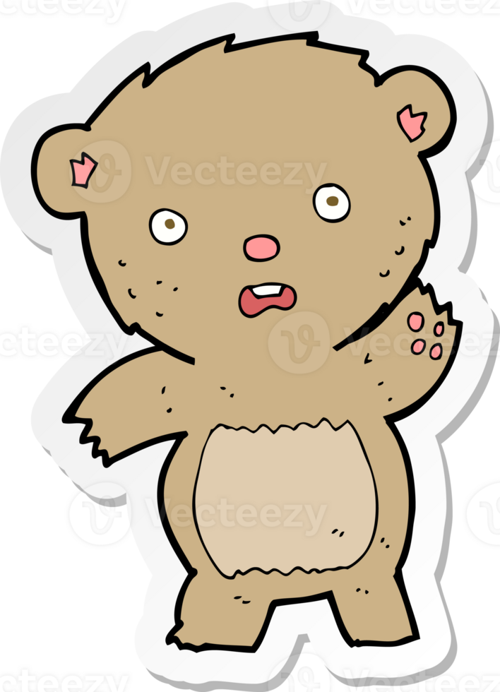 sticker of a cartoon unhappy teddy bear png