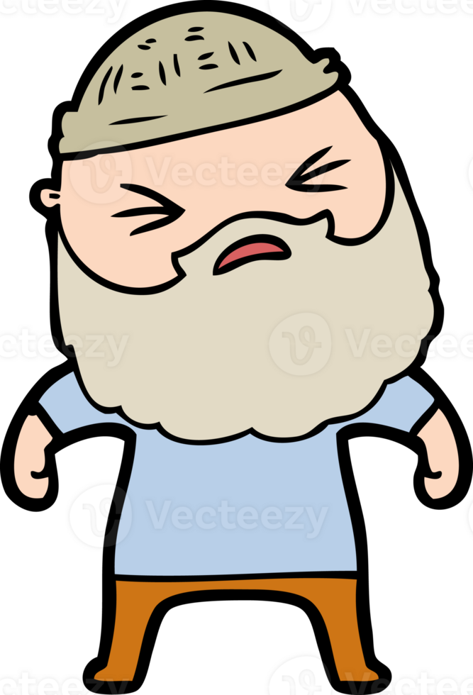 cartoon man with beard png
