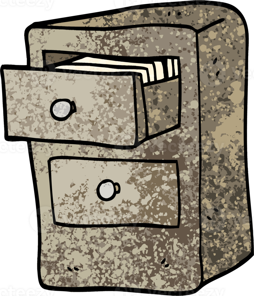 grunge textured illustration cartoon drawers of files png