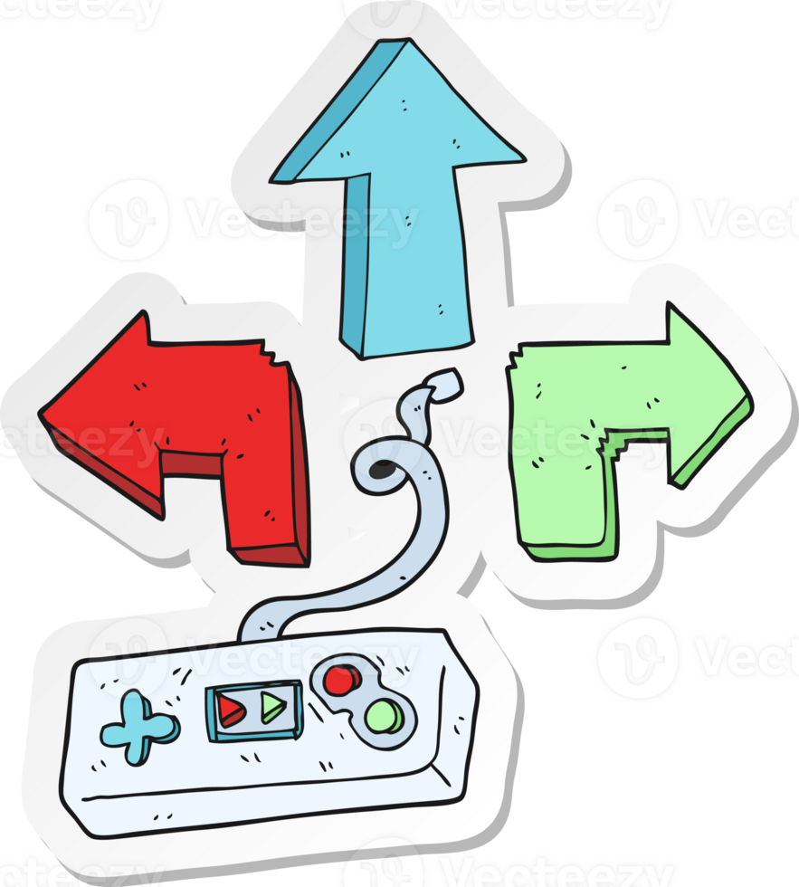 pegatina de un controlador de juegos de dibujos animados png