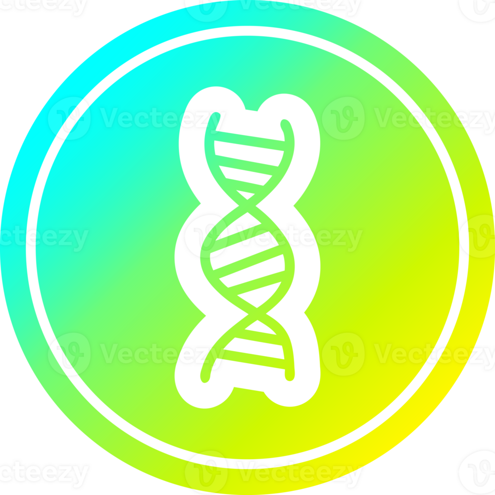 DNA chain circular icon with cool gradient finish png