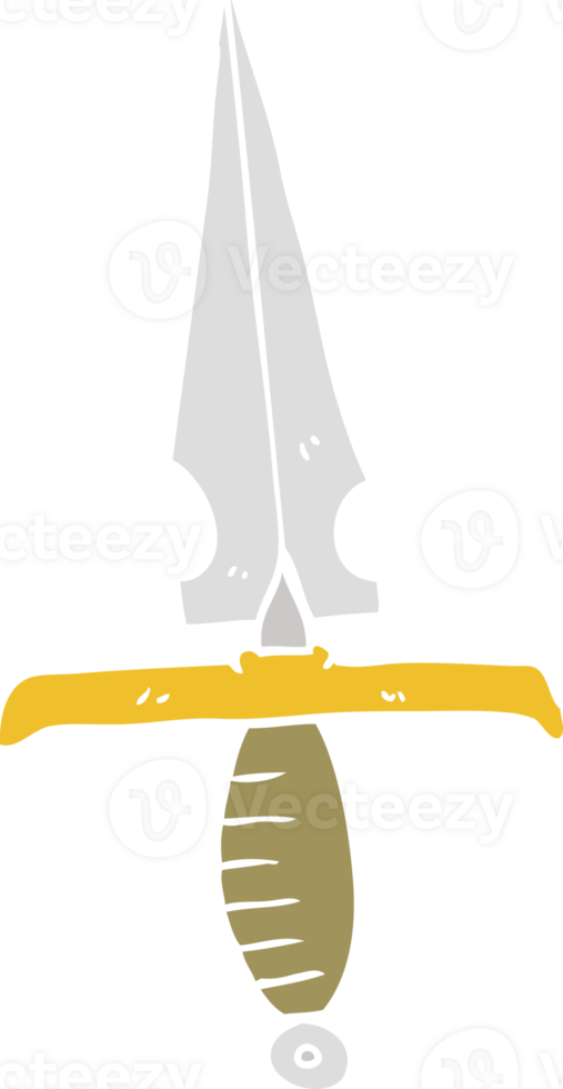 flat color illustration of dagger png