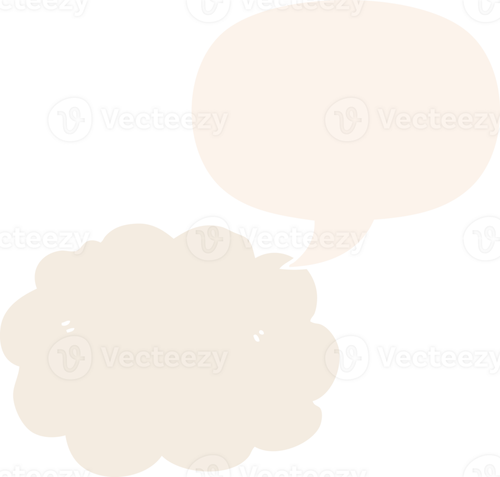 cartoon cloud with speech bubble in retro style png
