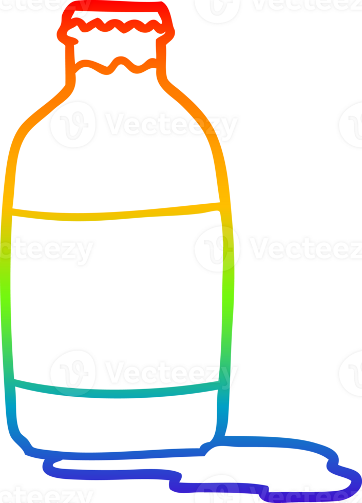 rainbow gradient line drawing of a pint of fresh milk png